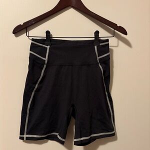Gymshark Black Bike Shorts with White Accents
